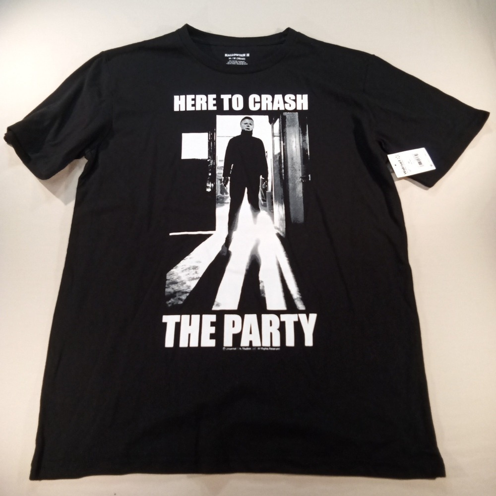 Halloween II Michael Myers‎ "Here to Crash the Party" Graphic Tee Black – Size M